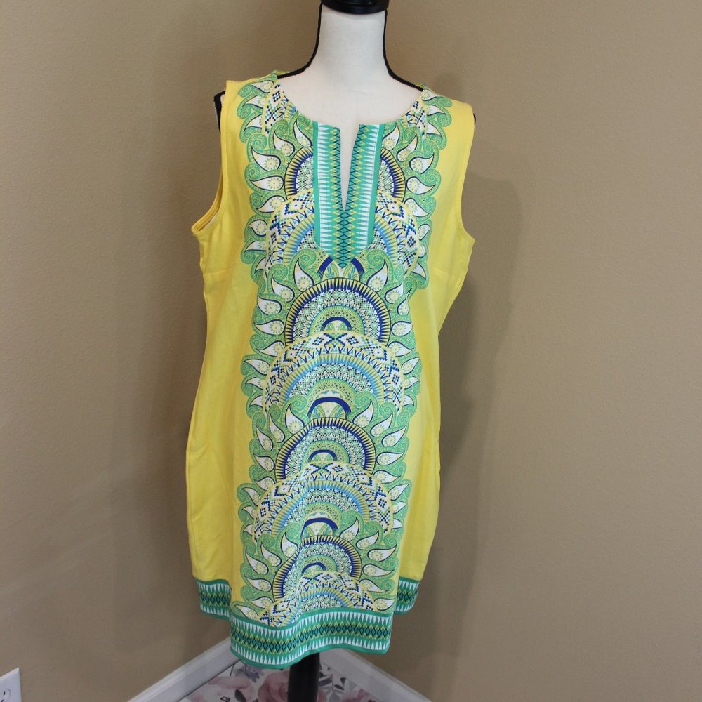 NWOT "NY & CO" YELLOW SHIFT DRESS SZ XL